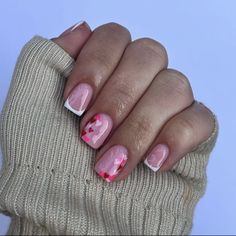 Short Pink Biab Nail Designs, Red Biab Nails, Biab Designs, Simple Short Nails, Biab Nails, Red Gel Nails, Short Gel Nails, February Nails, Gel Mani