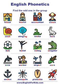 english phonicics worksheet with pictures and words