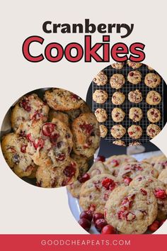 cranberry cookies with text overlay