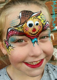 Scarecrow Face Painting, Faces To Paint, Scarecrow Face Paint, Painting Ideas Acrylic, Brain Painting, Face Painting Ideas, Face Painting For Boys