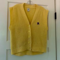 Pale Yellow Sweater Vest From Urban Outfitters Renewal. Incredibly Soft, And Nwot Never Before Worn. Casual Yellow Sweater Vest For Winter, Casual Yellow Sweater Vest For Fall, Casual Yellow Vest For Spring, Fitted Casual Outerwear From Urban Outfitters, Fitted Casual Outerwear By Urban Outfitters, Yellow Sleeveless Fall Outerwear, Yellow Sleeveless Outerwear For Fall, Sleeveless Yellow Outerwear For Fall, Urban Outfitters Spring Casual Cardigan