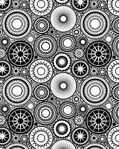 an abstract black and white background with circles