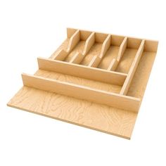 three wooden trays sitting on top of each other in the shape of a maze