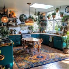 a kitchen filled with lots of potted plants next to a stove top oven and sink