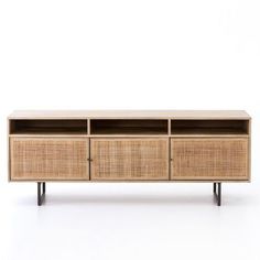 the sideboard is made out of wicker