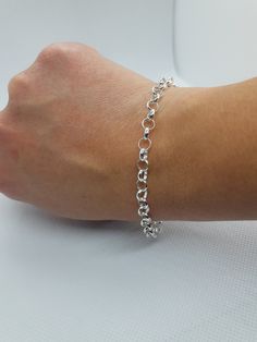 This beautiful delicated bracelet has been carefully crafted in solid 925 sterling silver. Great for any ocassion! Buy it for your-self or for someone you love . Bracelet can also be resized at no extra cost and it will be shipped to you in an elegant gift box. A tracking shipping number will be provided to you once the bracelet has been mailed. Bracelet length: 8 inches Weight: 5.1 grams Materials: 925 Solid Sterling Silver, also available in 10k Yellow Gold Lobster claw Thanks for visiting my Classic Oval Link Bracelets As Gift, Adjustable Sterling Silver Link Bracelet Gift, Adjustable Link Sterling Silver Bracelet Gift, Classic Silver Chain Charm Bracelet As Gift, Classic Sterling Silver Chain Bracelet For Gift, Classic Sterling Silver Link Bracelet Gift, White Gold Link Bracelets As Gift, Sterling Silver Jubilee Bracelet With Oval Link As Gift, White Gold Link Bracelets For Gifts