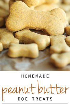 homemade peanut butter dog treats with text overlay