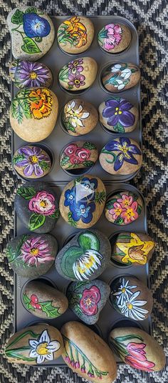 ** Each month has two special Birth Month Flowers and these unique hand painted stones can create the perfect "family rock garden". You can also find and select your own birth month flower or flowers. ideas for easter decorations sim.. Rock Painting Flowers, Painted Rocks Kids, Painting Rocks, Hand Painted Stones, Birth Month Flower, Rock Ideas, Kindness Rocks, Christmas Decoration Items, Painting Flowers