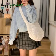 Brand Name: MR.YLLSShape: Casual ToteHandbags Type: Shoulder BagsTypes of bags: Shoulder & Crossbody BagsOrigin: CN(Origin)Main Material: NylonClosure Type: zipperHardness: SOFTExterior: NoneStyle: CasualLining Material: PolyesterOccasion: VersatileGender: WOMENPattern Type: SolidNumber of Handles/Straps: SingleInterior: Cell Phone PocketInterior: Interior Zipper PocketDecoration: RuchedItem Type: Handbags Harajuku Style Large Rectangular Bag, Kawaii Large Capacity Shoulder Bag, Kawaii Large Capacity Crossbody Bag, Harajuku Large Capacity Shoulder Bag For Shopping, Fluffy Tote Shoulder Bag, Peacock Blue, Brand Names, Blue Grey, Crossbody Bag