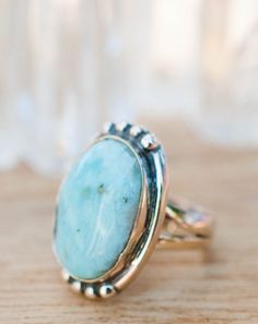 Larimar Ring * Sterling Silver 925 * Gemstone * Blue * Natural * Statement * Handmade * Semi Precious Stone * Bohemian * Chic *Boho *BJR236 Larimar Ring, Larimar Rings, Beads Bracelet Design, The Dominican Republic, Three Stone Engagement Rings, Ancient Wisdom, Jewelry Inspo, Dominican Republic, The Caribbean