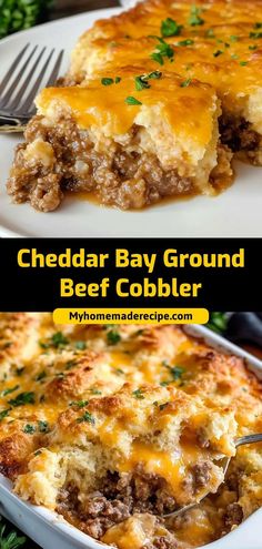 cheddar bay ground beef cobbler is an easy and delicious casserole recipe