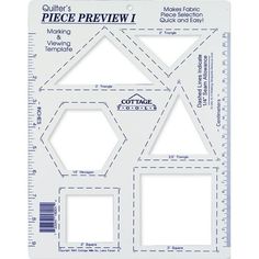 the quilter's piece pre - cut pattern is shown