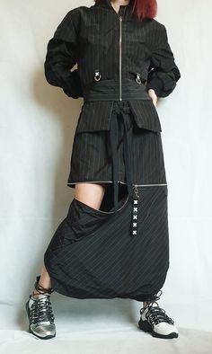 "Extravagant Skirt Pants/Asymmetric Skirt Pants/Extravagant Harem Pants/Baggy Pants/Short Black Pants/Casual Harem Trousers ❤️ Extravagant designs and high quality fabrics! ❤️ Materials & Care Polyester Hand wash at low temperatures. Do not machine dry. Do not iron. Do not dry clean! ❤️ Sizing We can make your piece from XS to 5XL! Everything in the shop can be also made according to your measures free of charge! ❤️ Shipping ✈ Ready to ship The time I need to prepare an order for shipping va Gothic Asymmetrical Hem Bottoms For Spring, Gothic Bottoms With Asymmetrical Hem For Spring, Gothic Party Bottoms With Asymmetrical Hem, Gothic Bottoms With Asymmetrical Hem For Summer, Chic Bottoms With Belt Loops And Asymmetrical Hem, Gothic Bottoms With Asymmetrical Hem, Spring Bottoms With Belt Loops And Asymmetrical Hem, Relaxed Asymmetrical Skirt With Belt Loops, Gothic Black Bottoms With Asymmetrical Hem