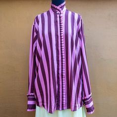 Vintage pink striped oversized blouse in great condition. Brand Karmamia Copengahen Size XL Hidden buttons up closure bust 66 cm = 26 inches length 81 cm = 31.9 inches sleeve 66 cm = 26 inches Oversized Striped Collared Blouse, Daywear Striped Blouse With Striped Collar, Oversized Button-up Blouse With Vertical Stripes, Oversized Vertical Stripes Blouse For Work, Chic Long Sleeve Blouse With Vertical Stripes, Oversized Striped Spring Blouse, Spring Long Sleeve Blouse With Vertical Stripes, Oversized Striped Blouse For Spring, Striped Long Sleeve Blouse For Daywear