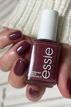 #Essie #EssieLove #EssiePolish #EssieNails #Nails #NailDesign #WinterNails #Miami #MiamiBeauty #BeautyStore #BeautyMiami #BeautyStoreMiami #CosmeticsMiami #MiamiCosmetics #NewCoBeauty Nail Polish Colors Essie, Essie Angora Cardi, Pink Essie, Nail Polish Red, Essie Nail Polish Colors, Nails Essie, Nail Laquer, Nail Colour, Nail Polish Swatches