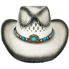 White COWBOY HAT w/ Turquoise Blue Beads WOMEN WESTERN Cowgirl 13 inches wide, 16 inches long (approximately). Sweatband inside the rim for comfort. Material: %100 Paper Head Size: 58 cm - 22.8" Crown Height: 4-1/2" Chinstrap length: 15" Weight: 4.0 oz Has an adjustable chin strap for secure wearing. Ships in a box not in a bag like other sellers! U.S. Seller! Buy local! Track Page Views With Auctiva's FREE Counter White Western Fedora Straw Hat, Western White Sun Hat With Short Brim, White Brimmed Straw Hat For Rodeo, White Western Straw Hat For Outdoor, White Western Sun Hat With Short Brim, Western Style White Sun Hat With Short Brim, White Western Style Sun Hat With Short Brim, White Curved Brim Straw Hat For Country Events, Western White Fedora Sun Hat