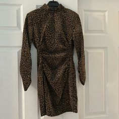 Brand New With Tags - Zara Cheetah Dress Size Xs Cheetah Dress, Zara Black, Zara Dresses, Black And Brown, Midi Dress, Zara, Brand New, Womens Dresses, Tags