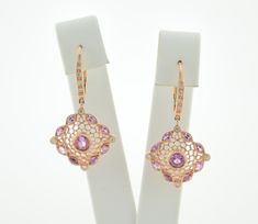 Elegant Rose Gold Earrings With Pink Sapphire, Elegant Rose Gold Pink Sapphire Earrings, Rose Gold Pink Sapphire Earrings, Elegant Pink Gold Pink Sapphire Earrings, Rose Gold Mens Ring, Rose Gold Art, Art Deco Pink, Gold Chandelier Earrings, Rose Gold Morganite