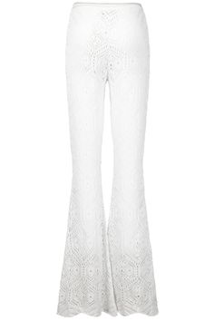 Patbo flare leg pant in white. 50% Cotton 50% Acrylic Hi Rise Dry Clean Made in Brazil Pink Street, Pre Fall Collection, Symbolic Jewelry, Casual Evening, Jennifer Fisher, Scarf Headband, Work Jewelry, Flare Leg Pants, Swim Skirt