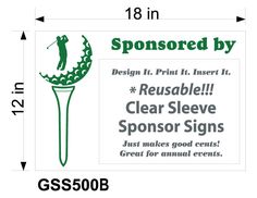 an image of a golf sign with the words sponsored by