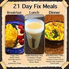 two day fix meals for lunch and dinner are shown in this poster, with the words breakfast