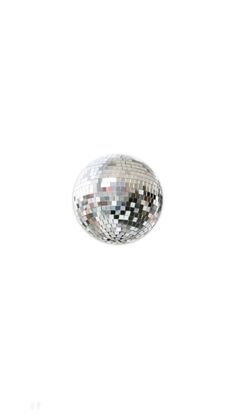 a silver disco ball on a white background