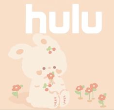 an animal with flowers in front of it and the word hulu written above it