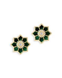 Bloomingdale's Fine Collection Malachite & Diamond Starburst Earrings in 14K Yellow Gold Starburst Earrings, Diamond Guide, Yellow Gold Jewelry, Emerald Earrings, Brilliant Diamond, Sparkle Diamonds, Green Gold, Diamond Gemstone, Black Diamond