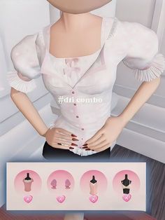 an animated image of a mannequin with many different outfits on it's chest