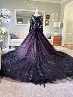 a dress on display in a living room