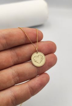 Welcome to ElegantGoldJewels, Find all the information you need about your charm: Material of pendant: - Sterling Silver 925 (Silver) - Sterling Silver 925 (Gold Plated) Thickness: 0.5mm Jumpring Diameter: 4mm The pendant is available in 6 sizes: - 13mm / 0.52 inches - 15mm / 0.59 inches - 18mm / 0.70 inches - 20mm / 0.78 inches - 22mm / 0.86 inches - 24mm / 0.94 inches - 26mm / 1.02 inches - 28mm / 1.10 inches - 30mm / 1.18 inches Chains Information: Rolo Chain: - Sterling Silver 925 (Silver) - Dainty Heart Pendant Jewelry With Birth Flower, Heart Pendant Jewelry With Flower Charm For Anniversary, Anniversary Jewelry Heart Pendant With Flower Charm, Hallmarked Medallion Jewelry For Valentine's Day, Anniversary Heart Pendant Jewelry With Flower Charm, Anniversary Necklace With Heart Pendant And Flower Charm, Heart Charm Jewelry For Anniversary Gift, Round Heart Charm Jewelry For Anniversary Gift, Heart-shaped Jewelry With Flower Charm For Wedding