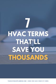 an open book with the title 7 hvacc items that'll save you thousands