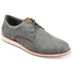 In the Blaine by Vance Co., strike the right mix between sophisticated and casual. The uppers of this round-toe derby are made of soft vegan leather. This elegant design is grounded by a flexible lace-up fastening, lightweight hybrid EVA sole, and 6 mm Tru Comfort Foam  footbed. At Vance Co., our goal is to bring you shoes that will add texture and style to any outfit and give you that added confidence with every step you take. Fitted Oxford Lace-up Shoes For Spring, Fitted Casual Lace-up Shoes For Work, Spring Synthetic Low-top Oxfords, Spring Low-top Synthetic Oxfords, Fitted Synthetic Oxfords For Spring, Spring Synthetic Lace-up Work Shoes, Spring Lace-up Shoes With Plain Toe In Synthetic, Casual Synthetic Oxfords For Spring, Casual Lace-up Shoes With Brogue Detailing For Spring