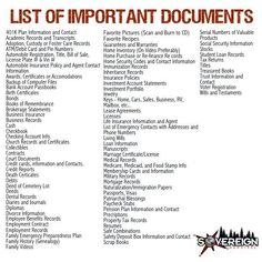 List of important paperwork | Estate planning checklist, Family emergency binder, Funeral planning checklist Binders To Organize Life, Important Paperwork Organization, Shelter In Place Supplies List, Shtf Storage, Home Binder Organization, Home Filing System Categories, Emergency Documents, Emergency Preparedness Binder, Life Organization Binder