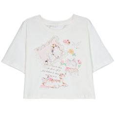 Embrace the charm of cuteness with our adorable kitty & floral print white T-shirt. Crafted for those who adore kawaii fashion, this loose-fit top combines playful elegance with comfort. The soft white fabric is adorned with a delightful kitty and floral print, making it a perfect statement piece for any casual outing.  Garment Size   	 		 			Size 			S 			M 			L 		 		 			Full Length 			45 			46.5 			48 		 		 			Bust 			106 			110 			114 		 		 			Shoulders 			36.5 			37.5 			38.5 		 		 			Hem Kawaii Cat Print Summer Tops, Kawaii Cat Print Tops For Summer, Summer Kawaii Cat Print Tops, Kawaii Cat Print Tops For Spring, Spring Kawaii Cat Design Tops, Spring Kawaii Cat Print Tops, Spring White T-shirt With Cat Design, Cute White Tops With Cat Design, Kawaii White Top With Funny Print