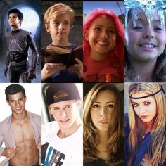 many different pictures of young people with ice on their heads