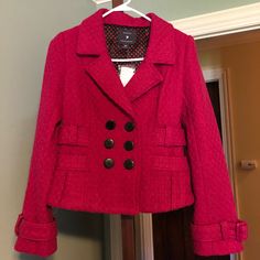 Nwt. Hot Pink Peacoat That Sits At The Waist. Never Been Worn. Size Small. Pink Peacoat, Forever 21 Jacket, Hot Pink, Forever 21, Jackets & Coats, Jackets For Women, Pink, Women Shopping, Color