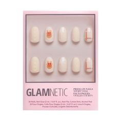 Cozy up near the fire with the Gingerbread Knit Nail Set. These short oval nails combine a mix of glossy and matte finishes in holiday-themed designs, featuring both flat and 3D raised details, making it the ultimate festive accessory for your winter wardrobe. Key Features Length: Short Shape: Oval Finish: Glossy, Matte Opacity: Opaque Thickness: 0.6mm Reusable, each wear lasts up to 2 weeks Waterproof Customizable Vegan & Cruelty-free Glamnetic Nails, Short Oval Nails, Nail Polish Stickers, Makeup Bag Organization, Neck Cream, Oval Nails, Makeup Obsession, Luxury Makeup, Nails Short