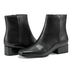 Fall Ankle Boots With Zipper Closure, Medium Width Ankle Booties With Zipper, Medium Width Ankle Booties With Zipper Closure, Fall Faux Leather Boots With Zipper Closure, Zipper Closure Medium Width Ankle Booties, Modern Square Toe Boots For Fall, Winter Square Toe Platform Boots With Zipper, Fitted Ankle Platform Boots With Zipper, Modern Square Toe Boots With Medium Width