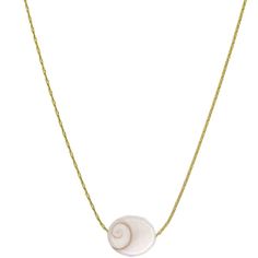 Salty Cali Shiva Shell Necklace In Gold Everyday White Single Strand Necklace, White Delicate Chain Necklace For Beach, White Necklace With Delicate Chain, White Everyday Necklaces With Delicate Chain, Minimalist White Single Strand Necklace, White Dainty Necklace For The Beach, White Dainty Necklace For Beach, Dainty White Necklace For Beach, Dainty White Necklace For The Beach