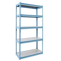 an empty shelving unit with four shelves