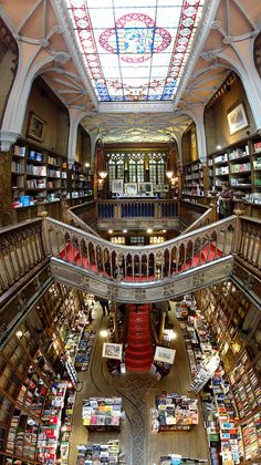 an overhead view of a library filled with books