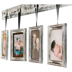 three pictures hanging on a clothes line with clips to hang them from the pegs