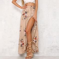 Beach Maxi Skirt, Flare Maxi Skirt, Long Floral Skirt, Skirt Diy, Irregular Skirt, Printed Long Skirt, Bohemian Skirt, Maxi Skirt Boho, Style Finder