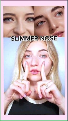 #exercise #workout #facemassage Slimmer Nose, Face Yoga Facial Exercises, Facial Routines, Facial Yoga