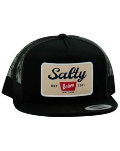 Mid profile. Flat bill. 5 Panel. Soft mesh back. Snapback closure. "Salty Rodeo Est. 2011" recreation logo patch on front. Get Directions, Trucker Cap, Rodeo, Western Fashion, Patch Logo, Trucker Hat, Mesh, ? Logo, Boots