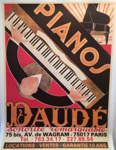 an advertisement for a musical concert with piano and music notes on the front, in french