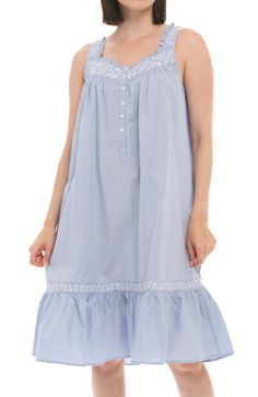 Light Blue Vintage Night Dress, Cotton Night Dress, Victorian Nightgown, Vintage Night, Eileen West, Cotton Nightgown, Vintage Nightgown, Night Dress For Women, Nightgowns For Women