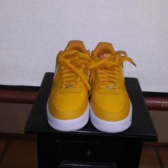 Nike Air Force 1 I Low 07 Se 40th Anniversary Yellow Ochre Sail 10.5 Men 8.5 New Never Worn. Yellow Low-top Nike Air Force 1, Nike Air Force 1 Lace-up With Gum Sole, Shoes Nike Air Force, Shoes Nike Air, Yellow Ochre, 40th Anniversary, Shoes Nike, Nike Air Force 1, Air Force 1