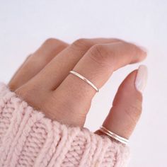 Silver Stackable Ring Thin Band Ring Silver Band Ring | Etsy Sterling Silver Band Rings, Silver Band Rings, Minimalist Silver Ring, Stackable Rings Silver, Metal Pendants, Sterling Silver Rings Set, Fine Silver Jewelry, Gold And Silver Jewelry, Silver Ring Set